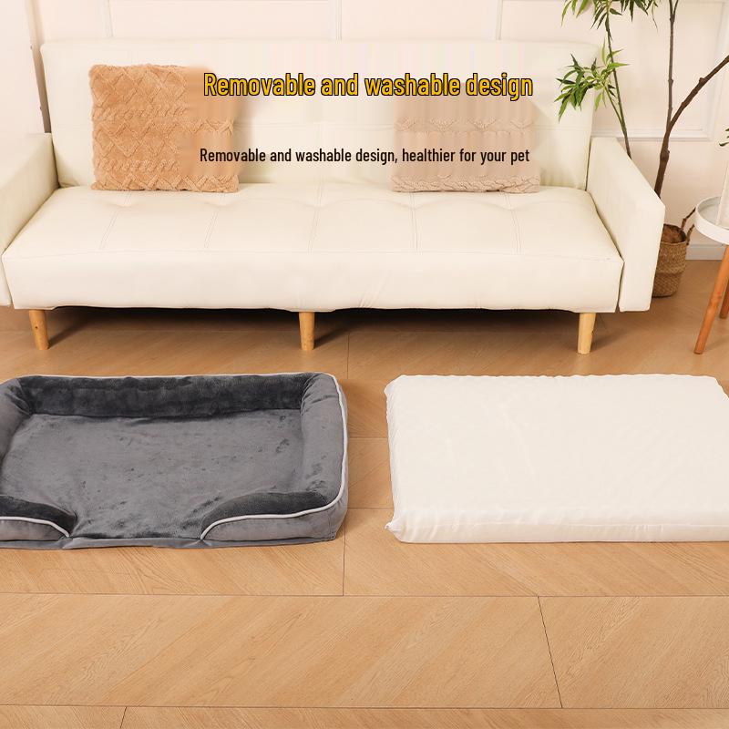 Waterproof, Wear-Resistant Dog & Cat Bed: Medium/Large Massage Sponge Sofa, Stain-Resistant Kennel.