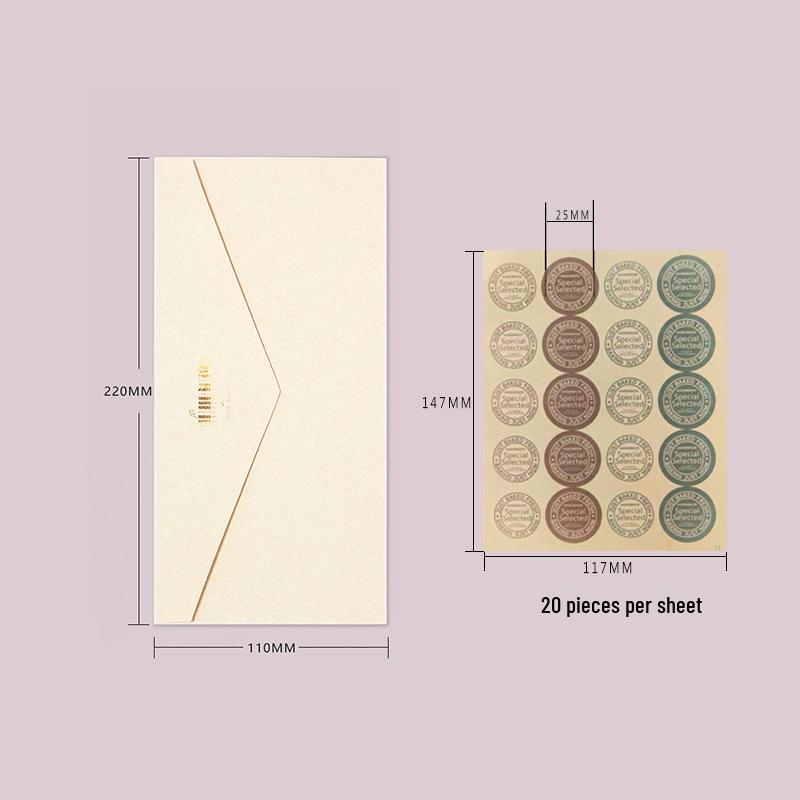 Retro Hot Stamping 5-Piece Envelope & Seal Set for Western-Style Greeting Cards and Qixi Festival Invitations