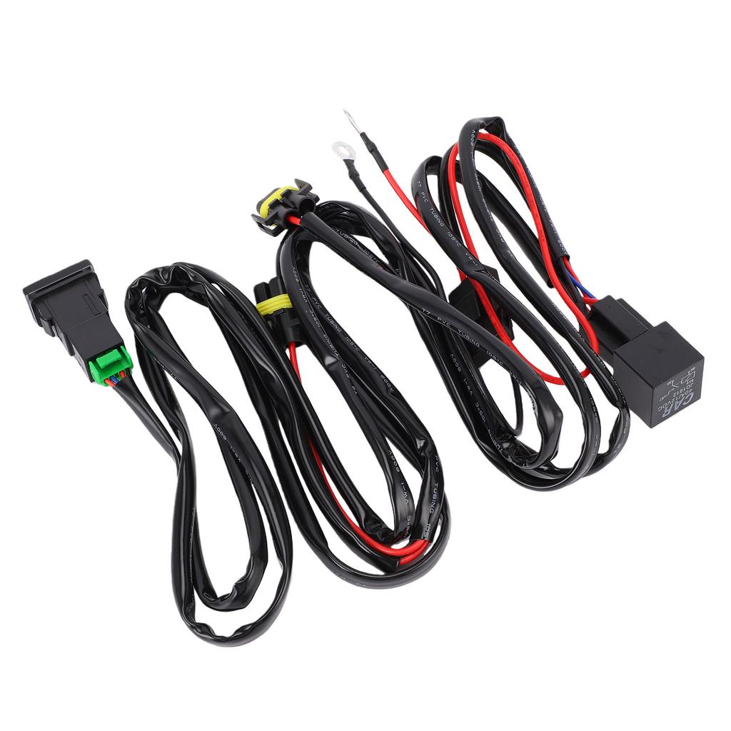 Relay Fog Lamps Socket Wire Connector 40A Heat Proof Waterproofing H11 Fog Light Relay Wiring Harness with Switch