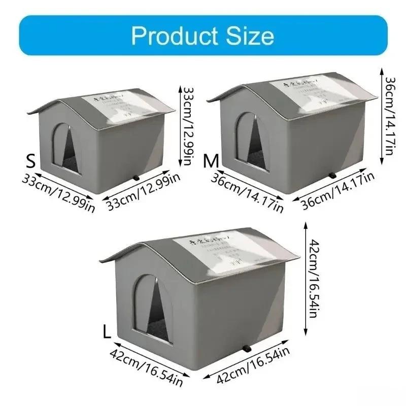 High Quality Oxford Cloth Outdoor Cat House with Stand - Insulated Shelter with Aluminum Foil Lining, Snow & Wind Protection