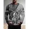 Fischerhemden Herren T-Shirts Langarm Herren Kleidung Herbst Streetwear Top Pullover Männliches T-Shirt Outdoor Freizeit Herrenbekleidung