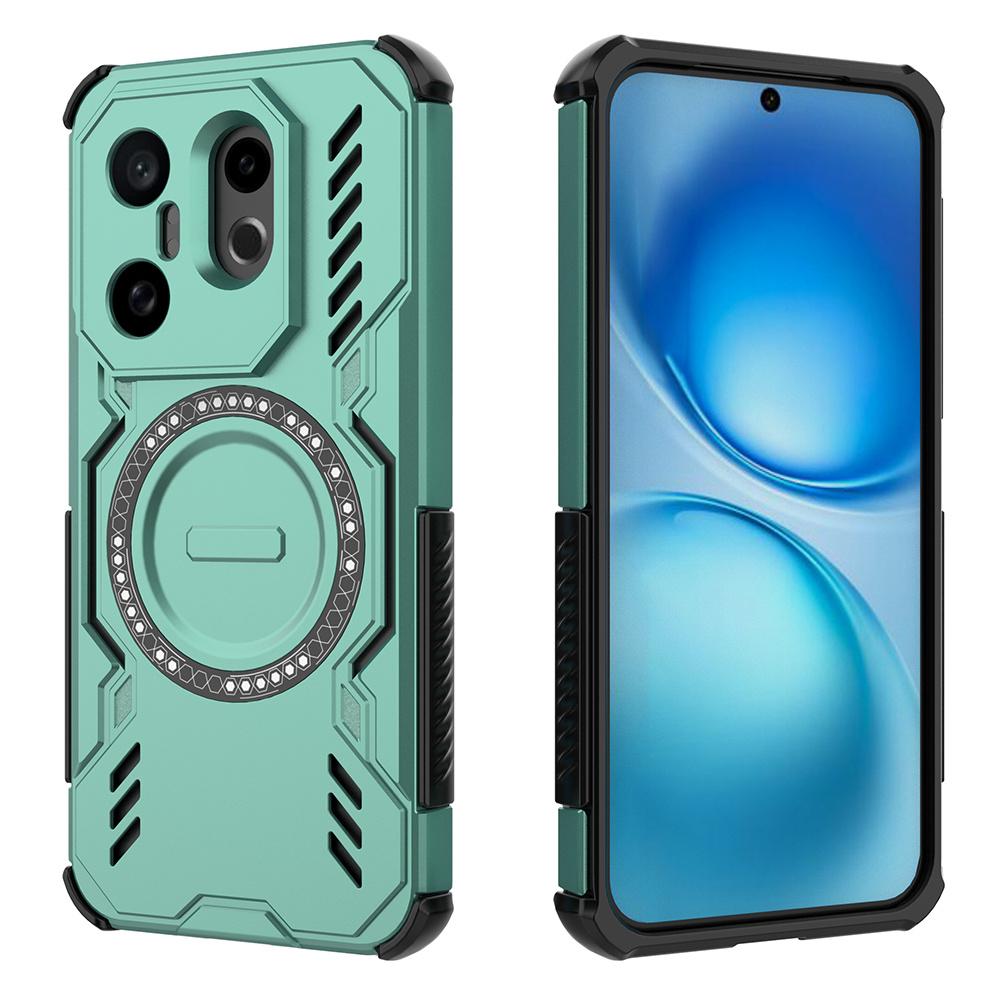 For Vivo X200 FE 5G Magnetic Case Butterfly Armor Hollow Heat Dissipation PC+TPU Phone Cover