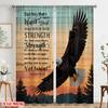 2pcs 2D flat printing Scene Curtains Eagle Strengthisaiah 100% Polyester Fabric Without Electricity Seasonal Party & Holiday