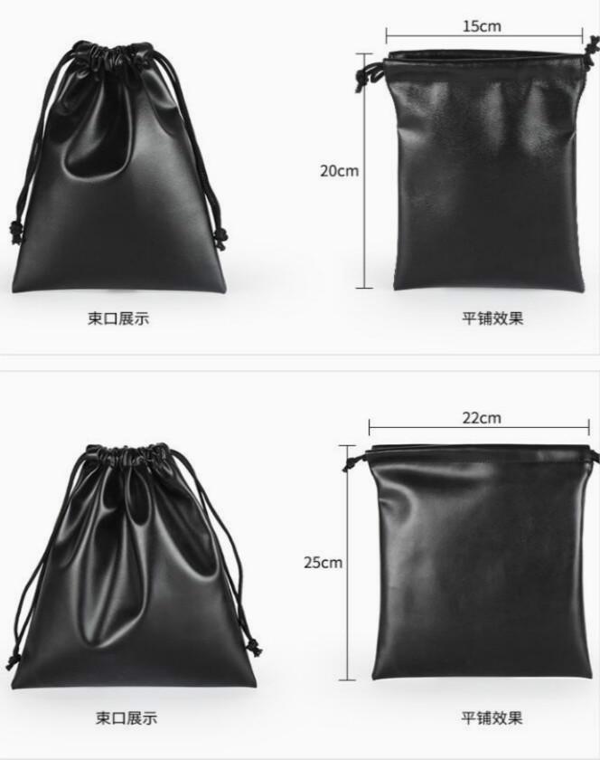 6Pcs/Set Leather Drawstring Pouch Jewelry Bag Party Gift Pouch Bag Earphone Phone Storage Bags Kit