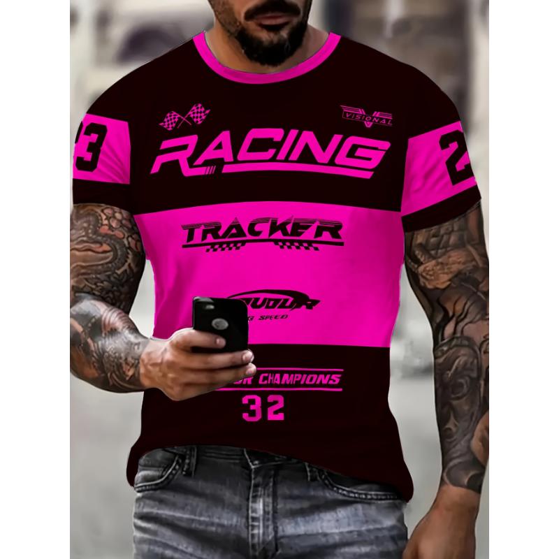 

Men S 3D Print Pattern Round Neck Short Sleeve S