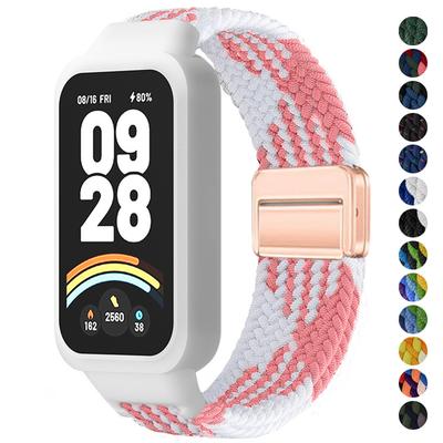 Case+Braided Strap for Xiaomi Smart Mi Band 9 8 Active Sports Magnetic Nyon Bracelet correa+Cover for Redmi Band 3 2 Accessories