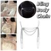 Retro Tassel Bling Body Chain Water Drop Rhinestone Collarbone Chain Women's Shoulder Chain  Bridal