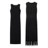 Summer New Product Women's Clothes Fashion Style round Neck Sleeveless Decorated Tassel Knitting Evening Dress Clothing Dress Two-piece Set