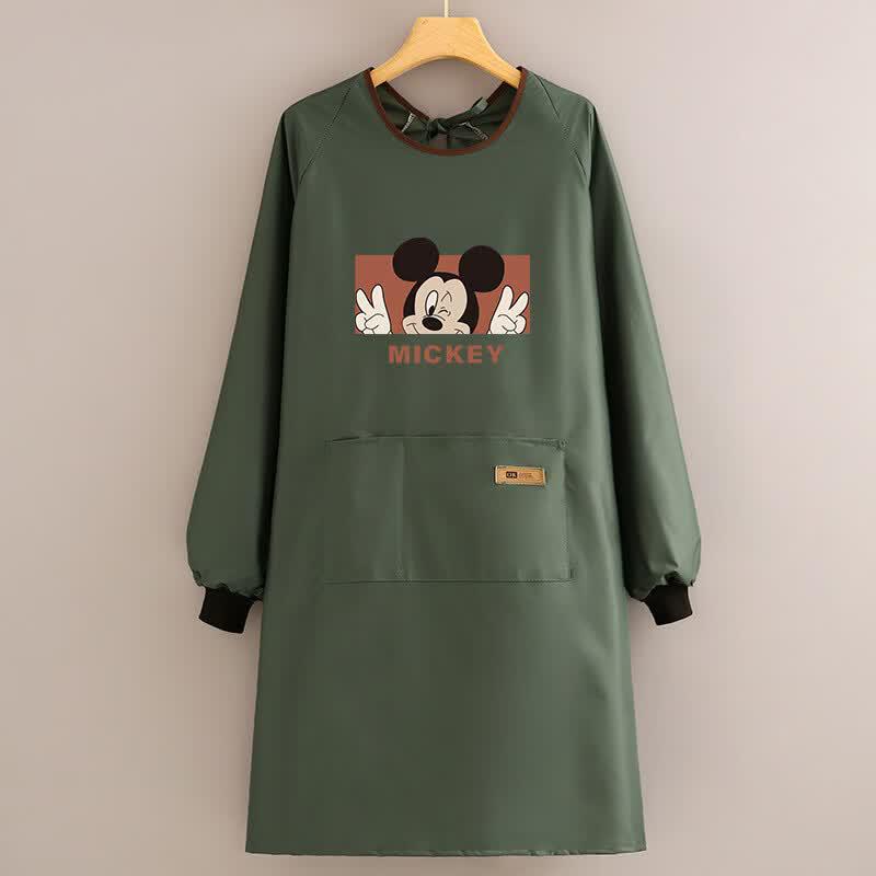 Waterproof Long-Sleeve Kitchen Apron with Phone Pocket