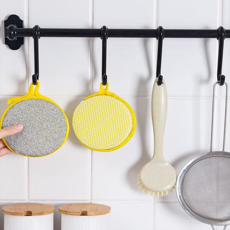 5Pcs kitchen dishwashing sponge does not damage the pot brush the pot household double sided cleaning and wiping kitchen scrub
