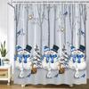 Cartoon snowman Shower Curtain Bath Curtain Santa Claus Merry Christmas Printed Bathroom Curtains for Home Decoration Curtain