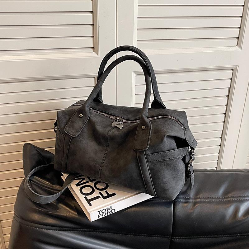 

Retro large-capacity tote bag women s early autumn versatile matte shoulder messenger bag 36*15*20 чорний