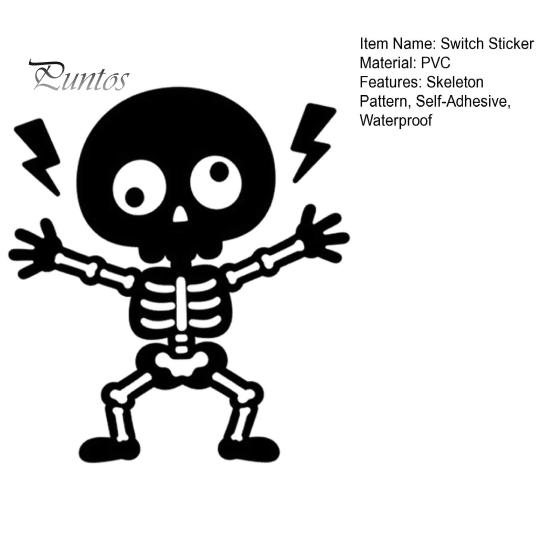 Living Room Switch Decal Electric Shock Skeleton Sticker, Cartoon Wall Decoration Sticker Self Adhesive Light for Bedroom