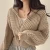 Autumn/Winter 2025 Chunky Knit Hooded Cardigan - Lazy Style Women's Loose Turn-Down Collar Sweater