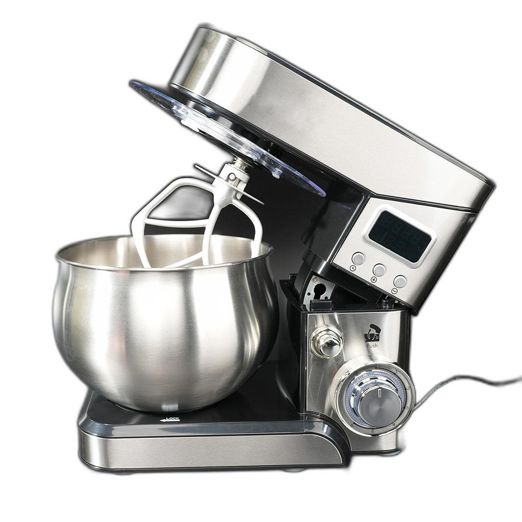 מיקסר עמידה רב-תכליתי 5 ליטר: מכונת מטבח מנירוסטה לבצק, ביצים וקמח