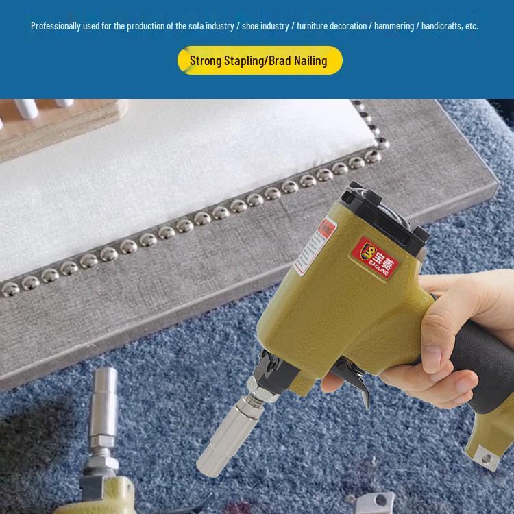 Pneumatic Upholstery Staple & Nail Gun for Sofa, Furniture, Mattress with Copper Nozzle