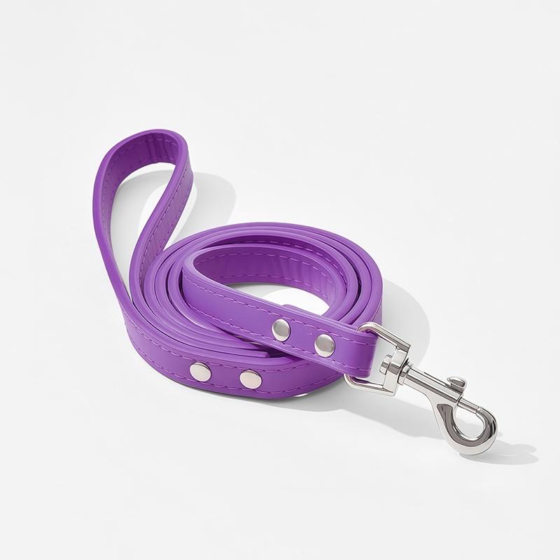 Colorful Soft Leather Pet Leashes with Alloy Buckle Fashional Skin-friendly Durable No-tangle Leash for Dogs Pets Accessories