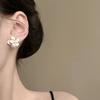 French Retro White Flower Pearl Stud Earrings Light Luxury High Temperament Earrings Niche Design Earrings New