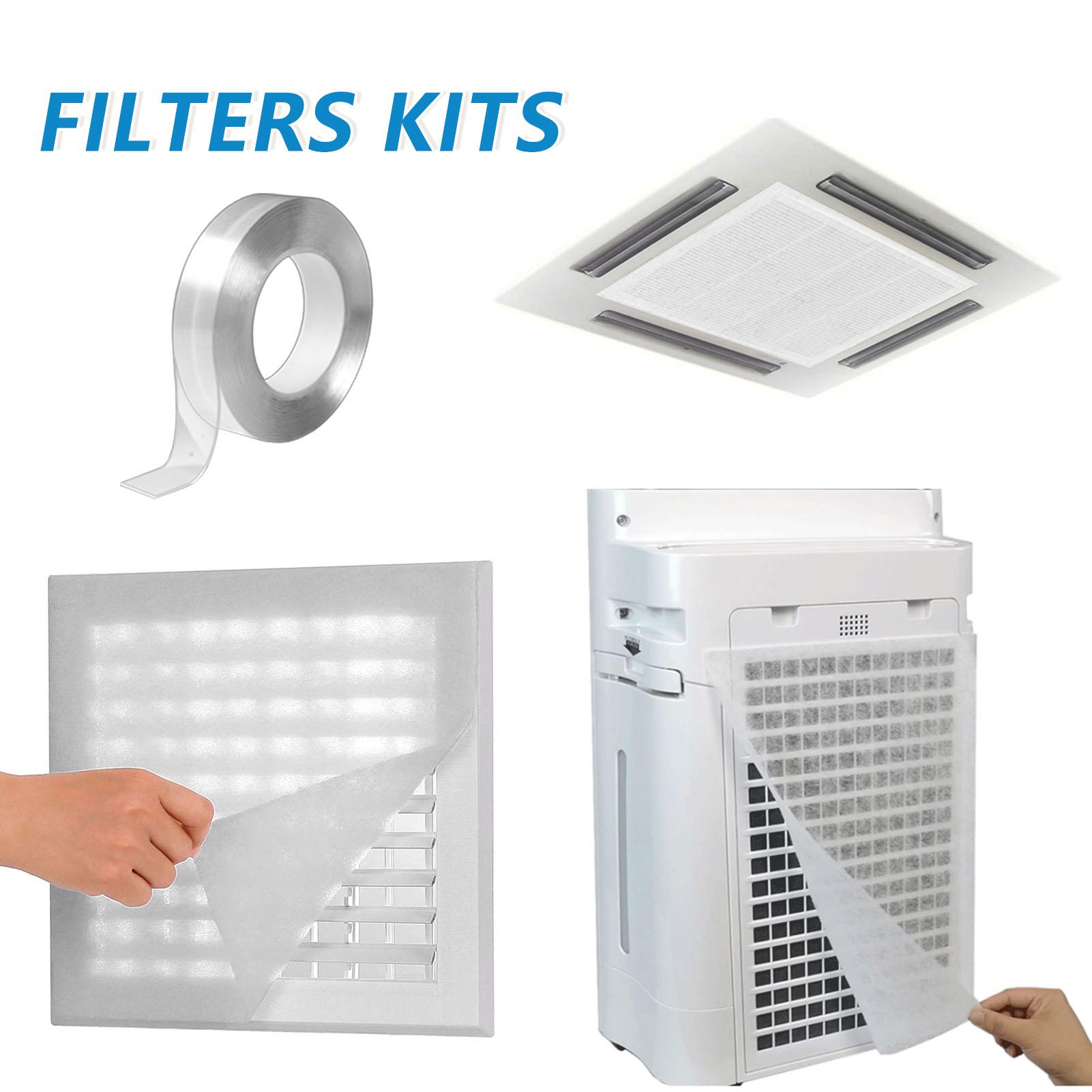 Complete Air Vent Filters Kit For Heating Intake Registers & Grilles Filter Air Conditioning Parts Easy Installation 200x100cm bianco