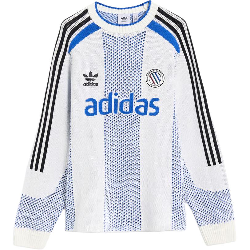 Adidas Originals Adicolor Classic Knit Soft Pullover Daily Casual Sweatshirt Unisex White KQ5085 2XL