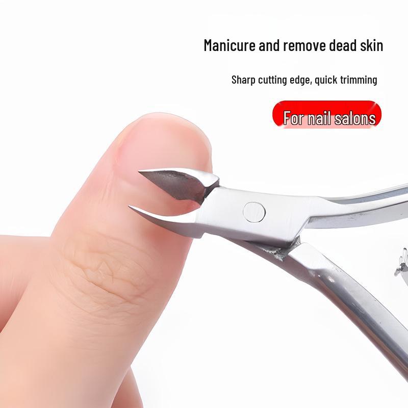 Nail Tools Slant Mouth Dead Skin Scissors & Pliers Set, D-501 - Silver/Colored, Three-Piece