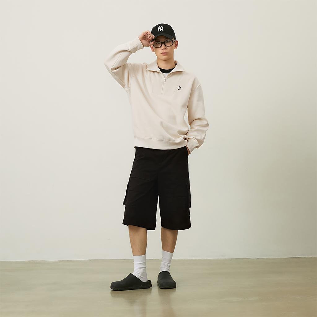 New MLB Boston Red Sox Basic Collection 24FW Sweatshirt Unisex Dark Cream 3AMTB0546-43CRD