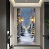 Copertura per Porta Scena Invernale con Neve Sfondo Fotografia Foresta Bianca Forniture Decorazioni Festa di Natale Interno Esterno