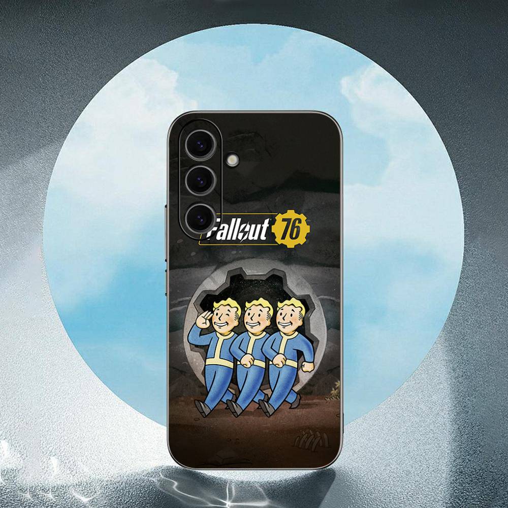 F-Fallout-T 76 For Samsung Galaxy S25 S24 S23 Ultra S22 S21 Plus S20 Black Soft Silicone Protective Case