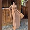 2026 European and American style summer new women's clothing solid color loose street fashion one-word collar tube top dress women