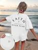 Summer Faith Over Fear Printing Tshirts Unisexs T Shirts Basic Oneck Short Sleeve Tops Casual Unisex Clothes