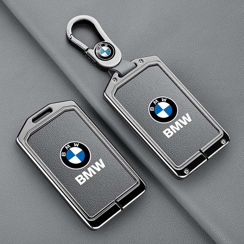 rztbk6 Vintage Leather Car Remote Card NFC Key Case Fob Cover For BMW 1 3 5 7 Series X1 X3 X5 X6 X7 535le Auto Keychain Accessories