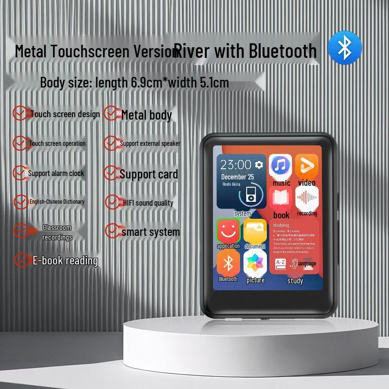 Portable Bluetooth MP4 Player with Touchscreen for High School Students - E-Book Reader & Music Player