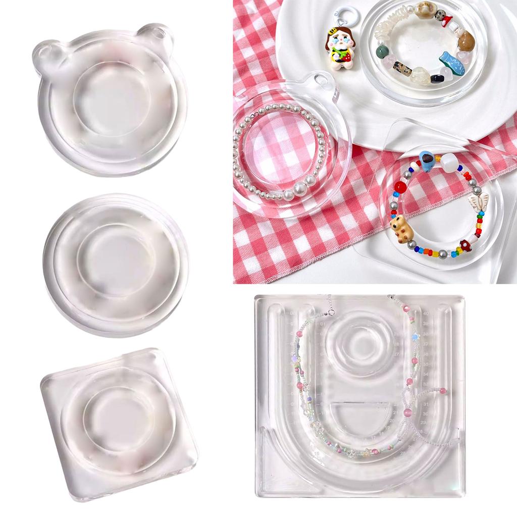 Acrylic Beading Board for Jewelry Making Bracelet and Necklace Designs Tray with Measuring Areas Beadwork Platform