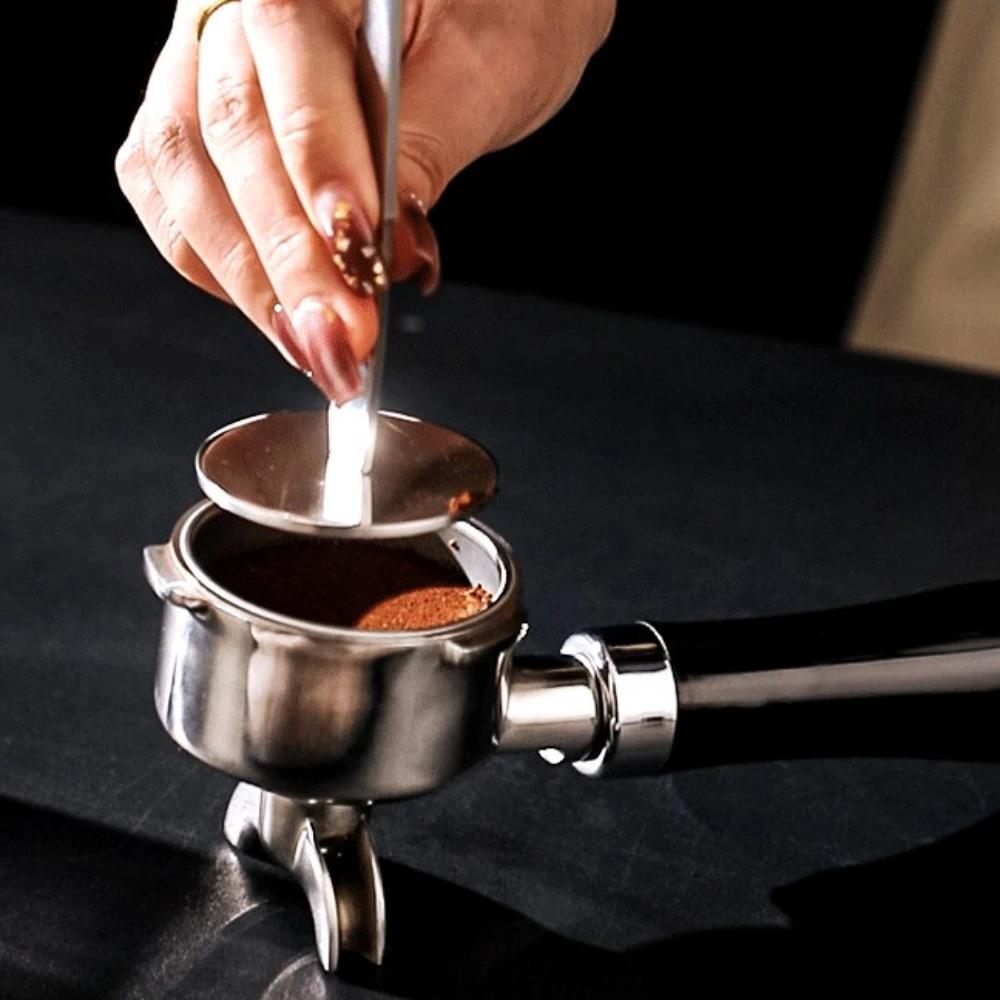 2-in-1 Stainless Steel Coffee Spoon 51mm Tampers Multifunction Measuring Spoons Powder Hammer Tamper Barista Coffee Accessories