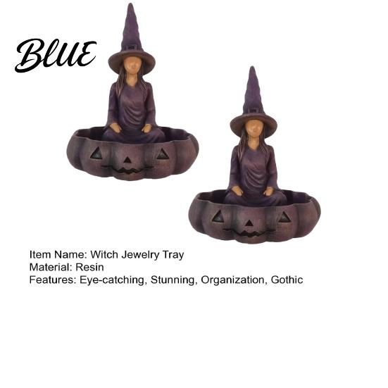 Occult Tabletop Tray Meditating Witch Jewelry Tray Vintage Gothic Resin Decorative Storage Goth Room Decor Dish Mysterious Zen Desktop Organizer for