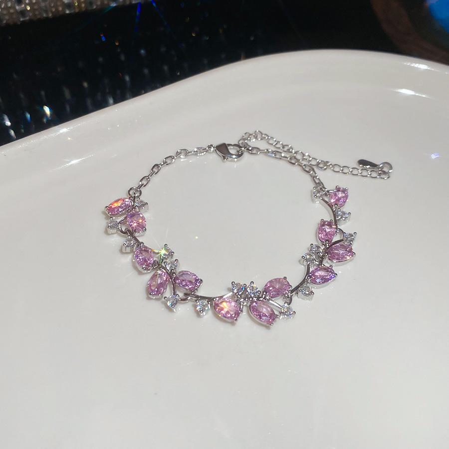 Blue Star Zirconia Hexagonal Flower Bracelet - Stylish, Versatile, and Luxurious Wrist Jewelry for Women