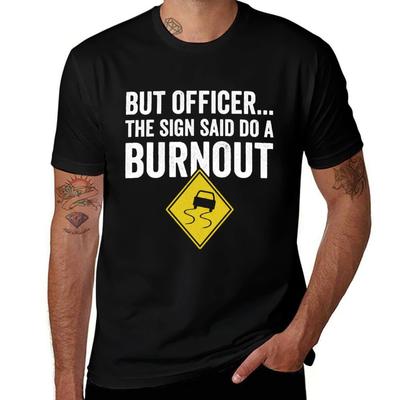 BURNOUT Road Racing Tuning Motorsport TShirt Sporty Breathable Short Sleeve TShirt