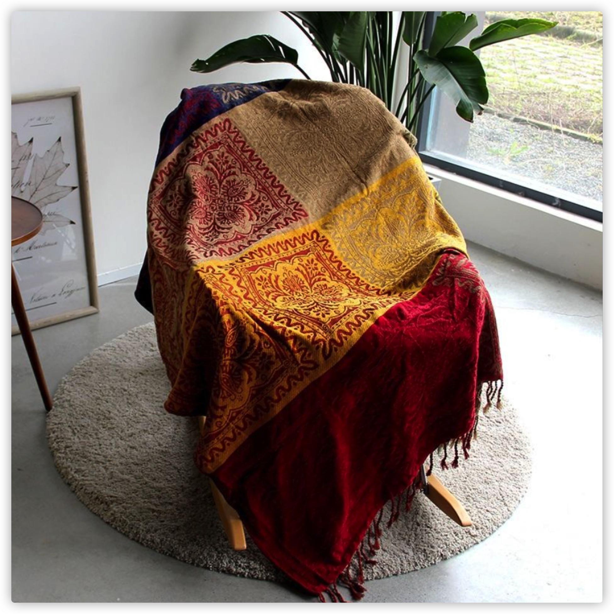 

Текстильное городское украшение для дивана в стиле ретро, полотенце в средиземноморском стиле, непальская клетка, лоскутное одеяло, тяжелый чехол для дивана, покрывало 220x260 см 150x190cm