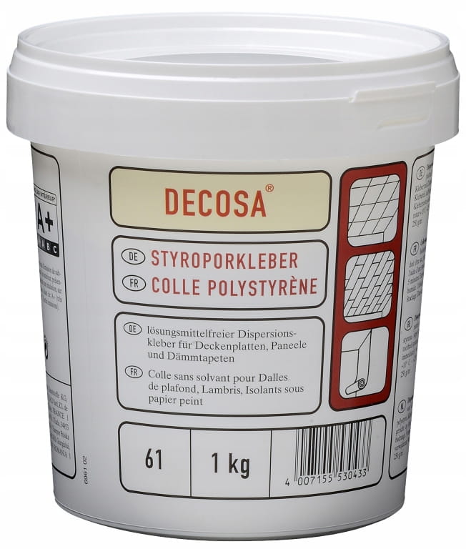 Klej do styropianu 1 kg, wydajny, szybkoschnący, biały