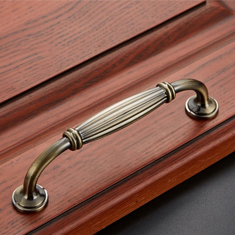 Drawer Pulls Zinc Alloy Dressers Knob Cupboard Handle Vintage Furniture Handle Simple Bedside Cabinet pull Enduring