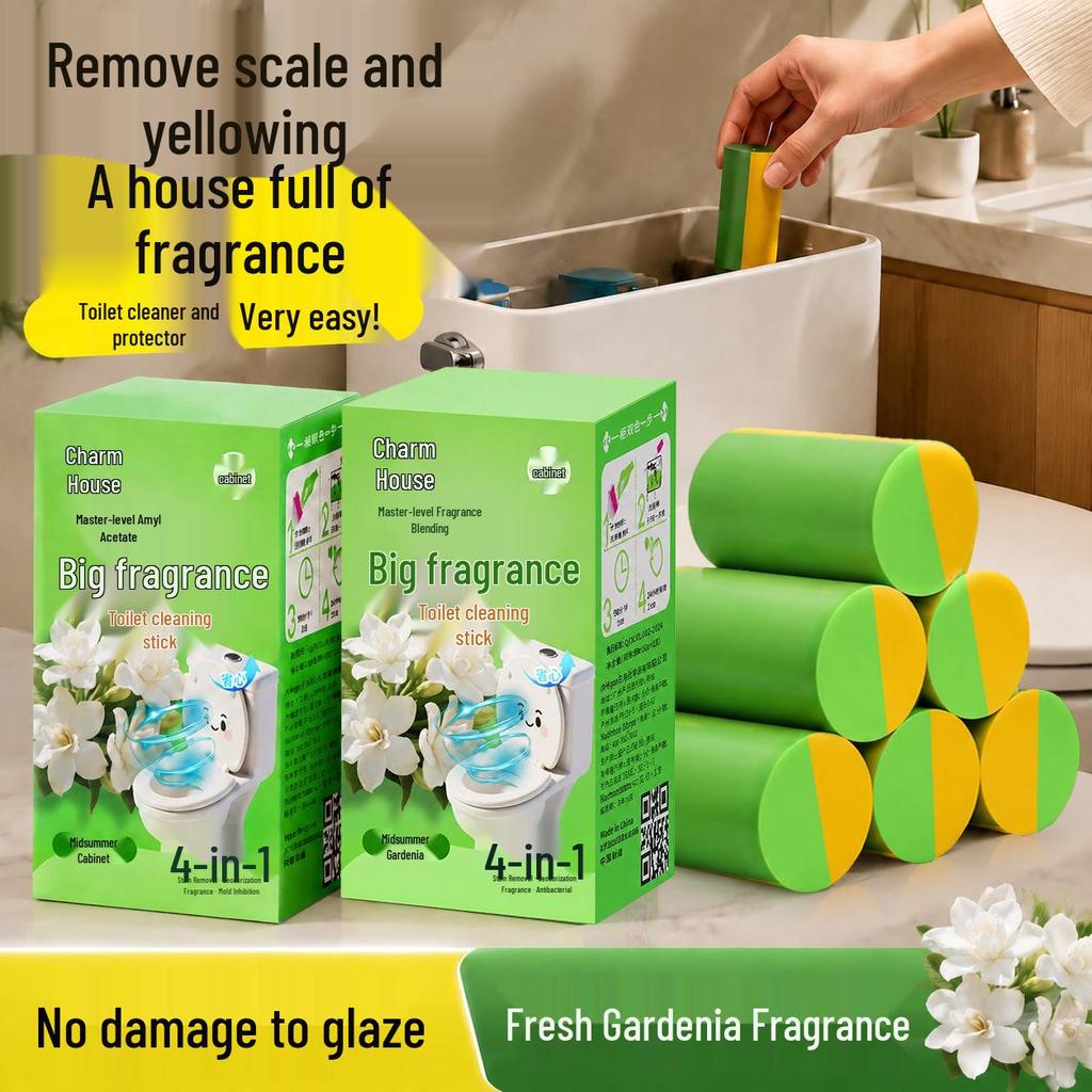 Two-Color Gardenia Toilet Bowl Cleaner: Automatic, Strong Descaling, Deodorizing, Long-Lasting Fragrance