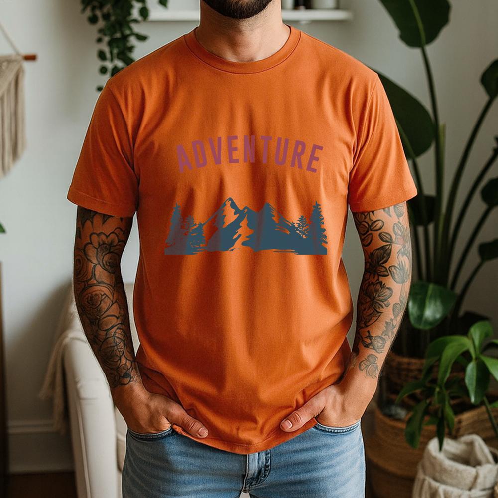New Summer Unisexs 100 Pure Cotton TShirt Adventure Wanderlust Outdoor Camping Vintage Style Casual Breathable Short Sleeve