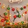 LED Electroplated Snowflake & Star String Lights - Christmas Atmosphere Flashing Fairy Tinsel Ball Decor