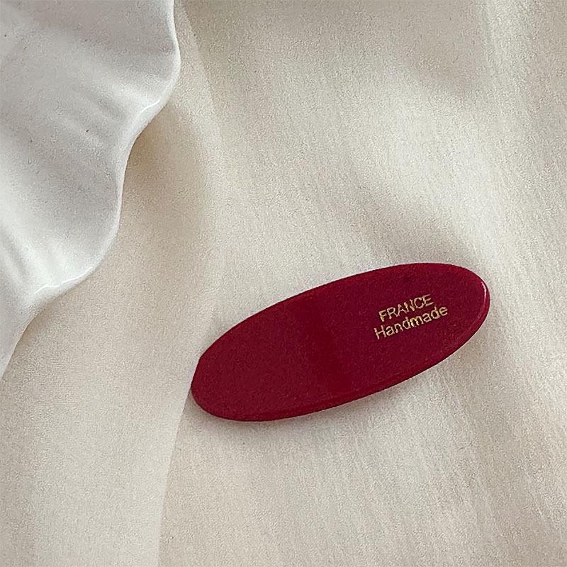 Festive Wine Red Bow Duckbill Hair Clip - Sweet Retro Style