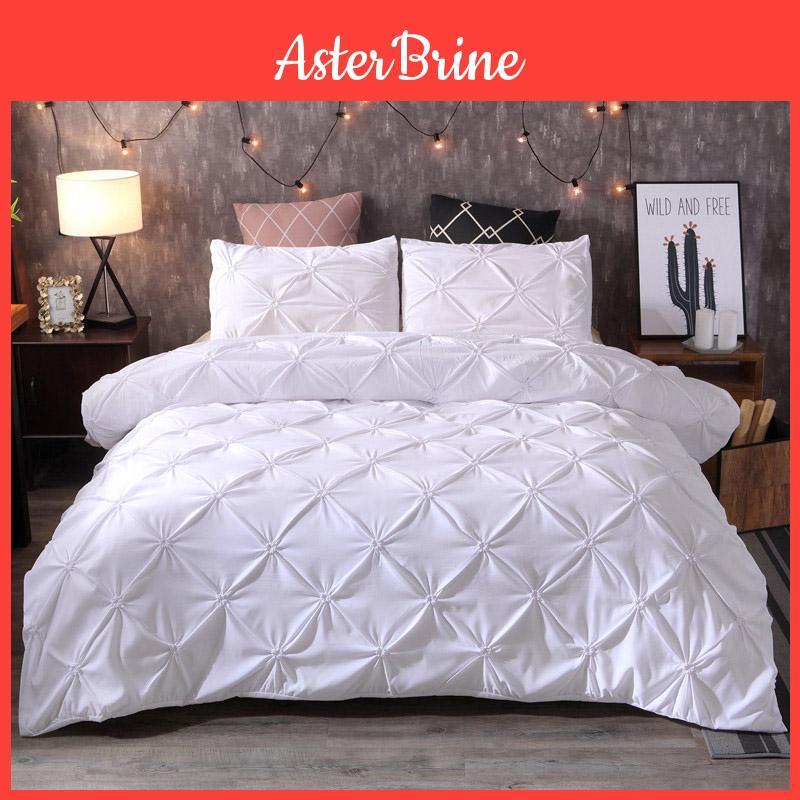 Versatile Pinch Pleat Duvet Cover Pillow Sham Set With Premium Polyester Fabric