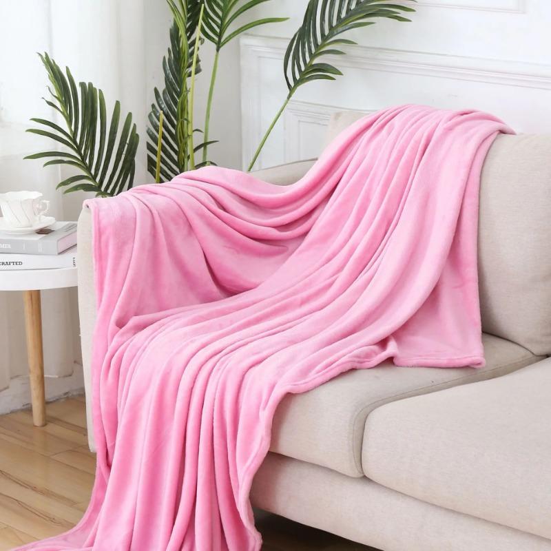 1pc Coral Fleece Blanket Simple Grey Blanket Soft Warm Throw Nap Blanket for Sofa Bed Camping Trip Office Pet Dog