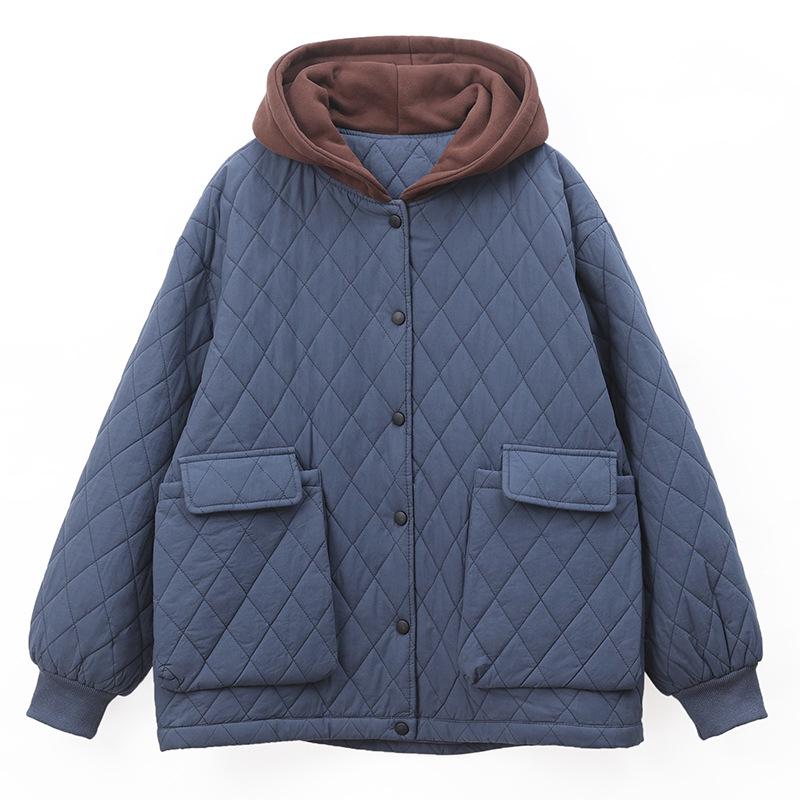 Women's Winter 2024 Hooded Cotton Coat - Loose, Plus Size, Casual Warm Jacket for Middle-aged & Elderly Moms