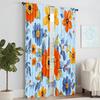 2 pcs   versatile polyester transparent curtains for home decoration Sunflower Orange Floral Peel & Stick for use in bedrooms and