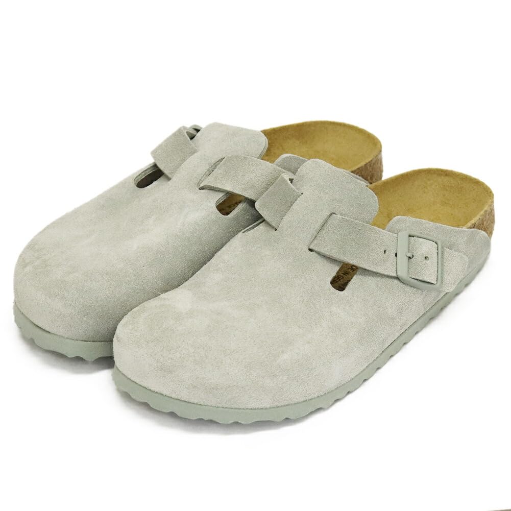 Birkenstock 1029214 Boston Suede Leather Pure Narrow 37cm Sandals, Sage, Width, (Approx. 9.8 inches).