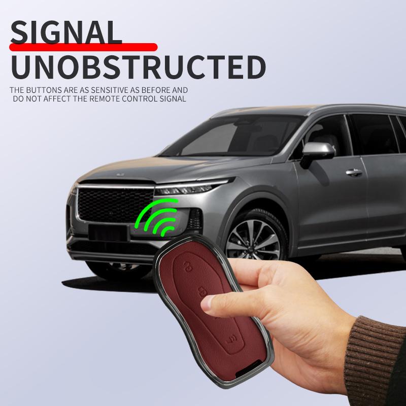Metal Leather Car Key Case Cover For Geely Tugella  Boyue Atlas Pro Gili Tugella Protected Shell Keychain Fob Accessories